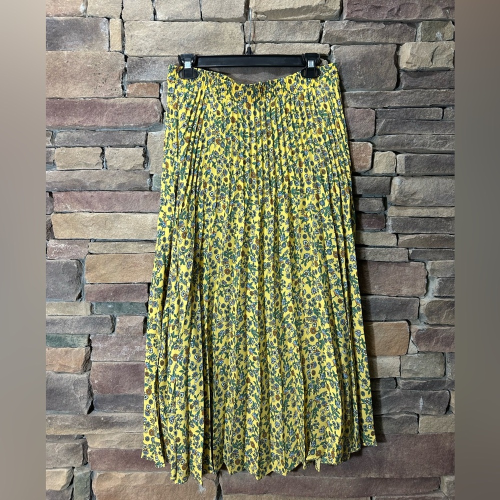 Max Studio Pleated Floral Skirt Sz Large